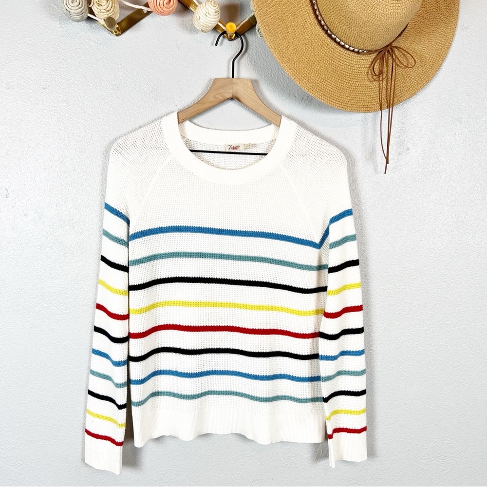 Faherty Throwback Crew Striped Sweater Organic Co… - image 2